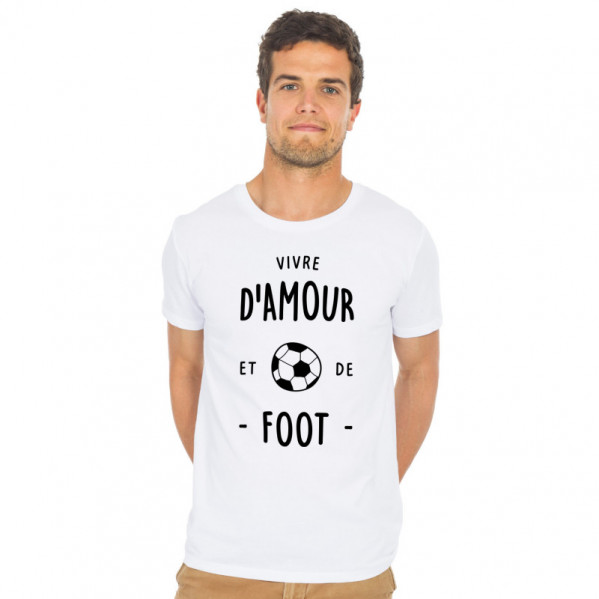 T-Shirt femme Vivre d'amour et de football