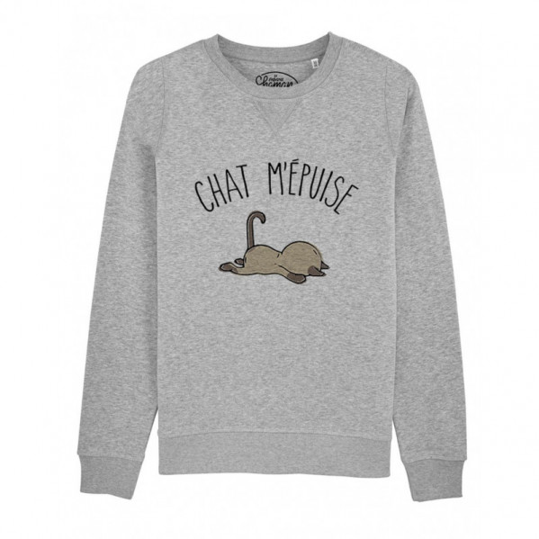 Sweat capuche Chat m'épuise marque Shaman